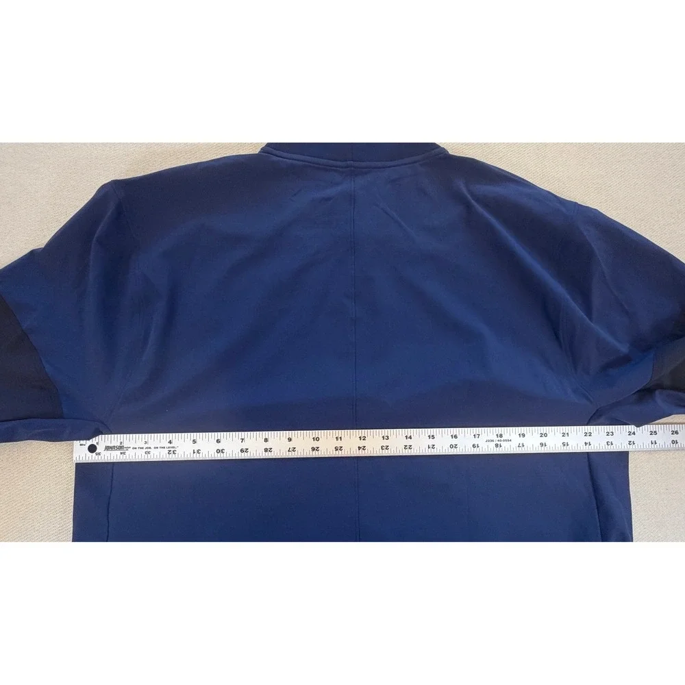 Team Issued Nike Denver Broncos Mens Large Navy Blue Quarter Zip Short Sleeve